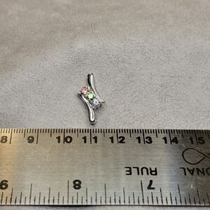 Elegant 14K White Gold Multi Gemstone Pendant